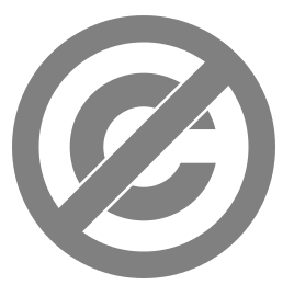 Uno de los iconos de dominio público, que consiste en una c dentro de un círculo con una línea diagonal que la cruza